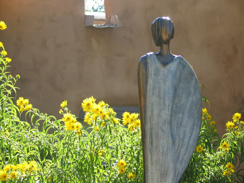 2004 10-Santa Fe Statue-Woman and Wildflowers.jpg